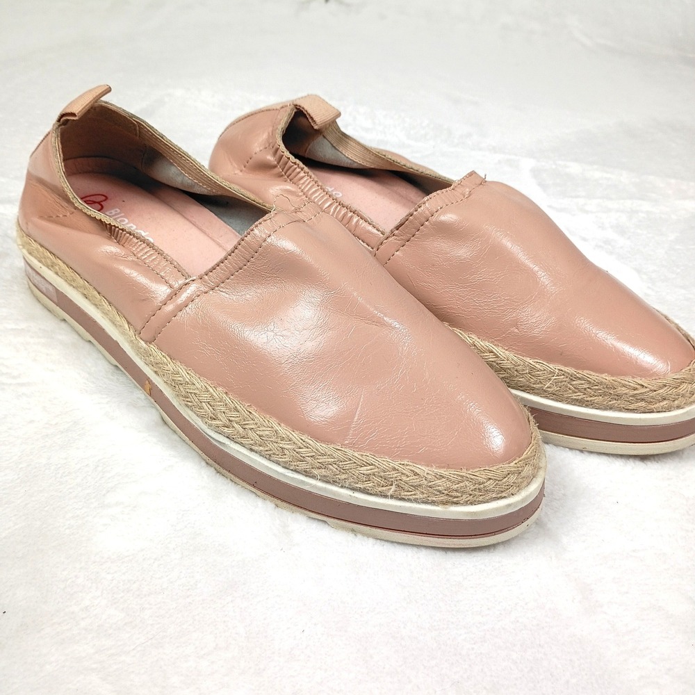 Blondo Zippy Waterproof Slip On Espadrille Platform Shoes Pink Womens 8.5M B3653
